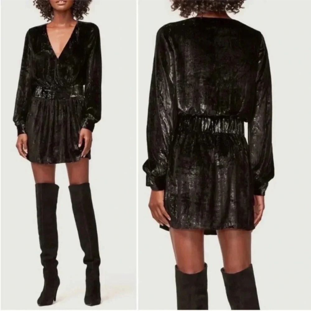 Frame velour metallic mini dress